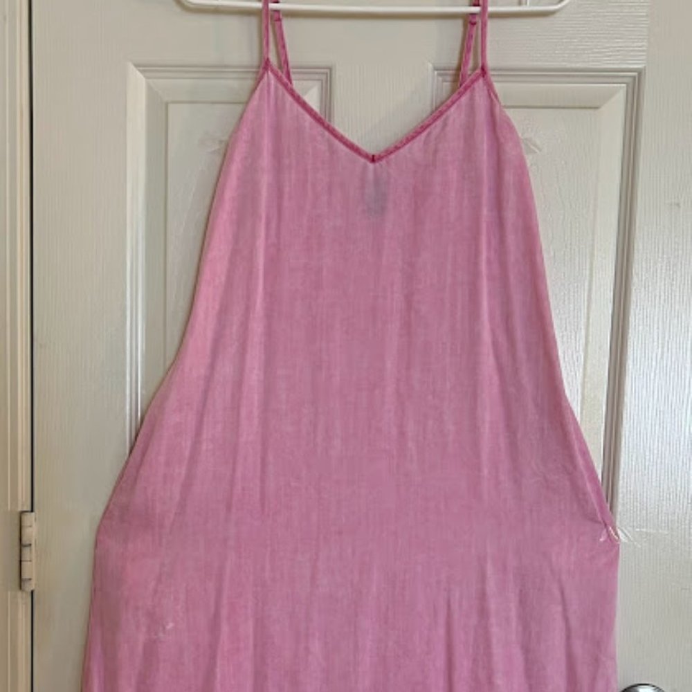 Women NWOT GAP washed pink sleeveless long / maxi dress